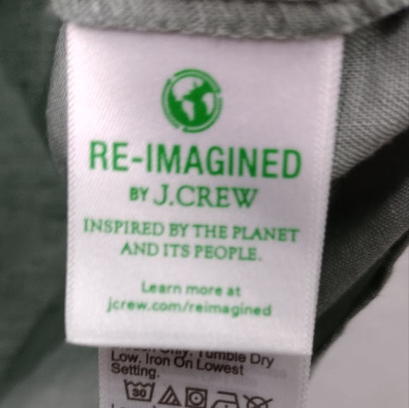 J. Crew Linen Cotton Sleeveless Popover Tunic Women's M Green Minimalist Beach - Picture 10 of 11